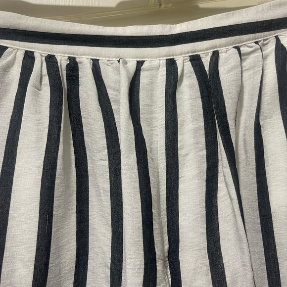 Abercrombie & Fitch Wide Leg Beach Pants black Striped Split Leg Sz S - Picture 3 of 8